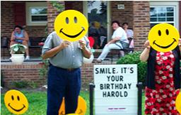 Smiley Birthday Lawn Greeting Rental